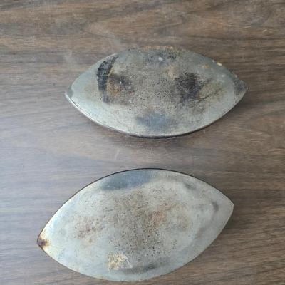 Trio of antique Asbestos Sad Irons Steel Sad Iron