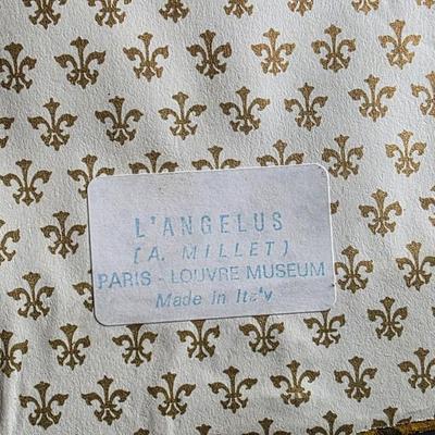 Vintage Framed Print of L'Angélus by Jean-François Millet - Made In Italy - Louvre Museum Edition with Fleur-de-Lis Backing