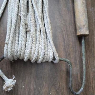 Antique lamp burner - old license plates other neat old trinkets