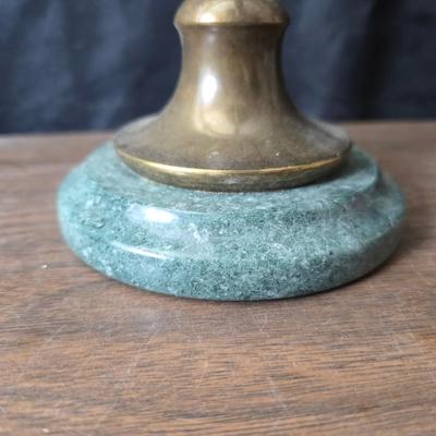 Mid Century French Petitie Choses Brass Candle Holder with a variety of vintage floral China plates