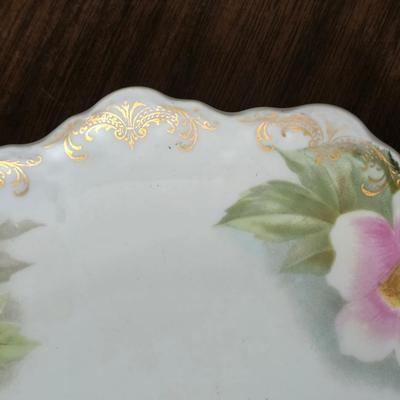 Mid Century French Petitie Choses Brass Candle Holder with a variety of vintage floral China plates