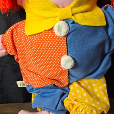 Vintage toy clowns - Edie plush clown - and a handmade holly hobby doll