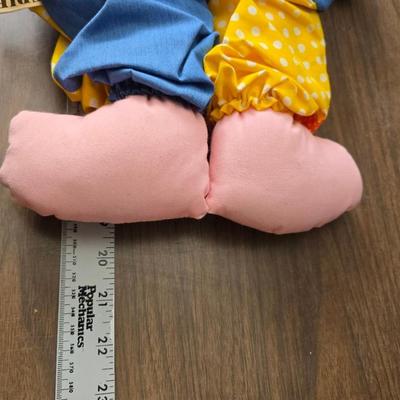 Vintage toy clowns - Edie plush clown - and a handmade holly hobby doll