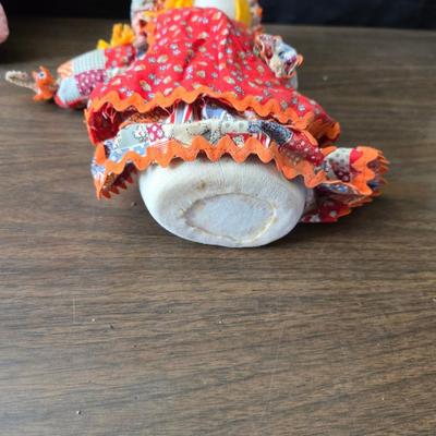 Vintage toy clowns - Edie plush clown - and a handmade holly hobby doll