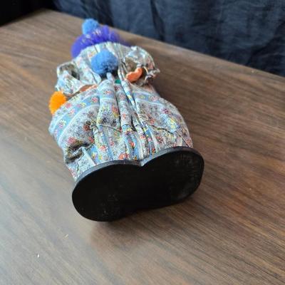 Vintage toy clowns - Edie plush clown - and a handmade holly hobby doll