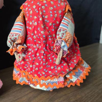 Vintage toy clowns - Edie plush clown - and a handmade holly hobby doll