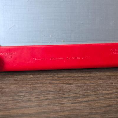 Vintage toys - Pick up sticks - etch a sketch - and a electronic repeat game