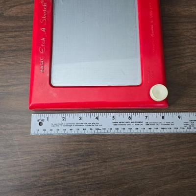 Vintage toys - Pick up sticks - etch a sketch - and a electronic repeat game