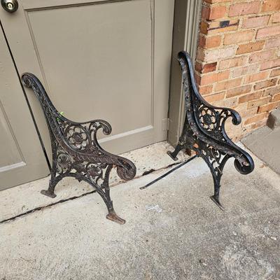 Pair of Wrought Iron Bench Ends & Supports (BP-JS)