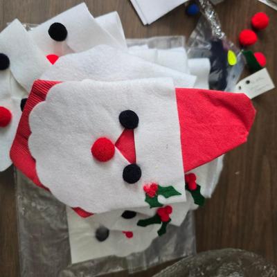 Giant snowman and Christmas items lots of Christmas crafting items - Pinecones - Ribbon and more