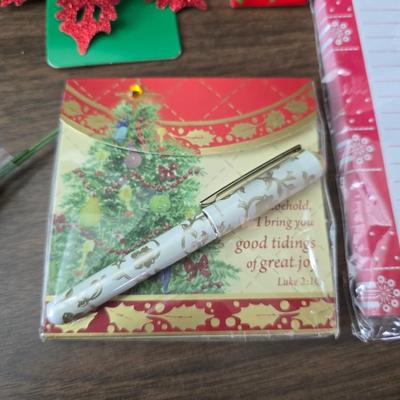 Giant snowman and Christmas items lots of Christmas crafting items - Pinecones - Ribbon and more