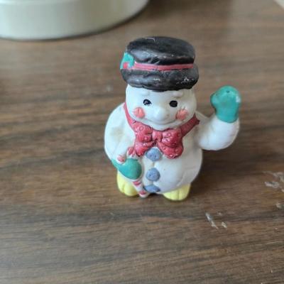 Giant snowman and Christmas items lots of Christmas crafting items - Pinecones - Ribbon and more