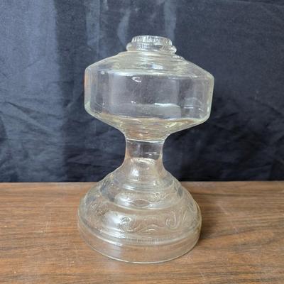 Oil lamp with electric corked attachment - two candle sconces and a decorative candle plate