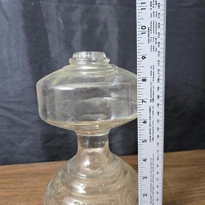 Oil lamp with electric corked attachment - two candle sconces and a decorative candle plate