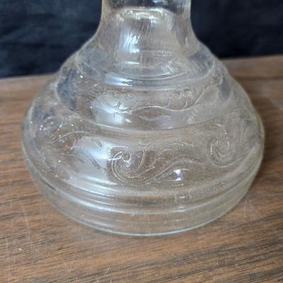 Oil lamp with electric corked attachment - two candle sconces and a decorative candle plate