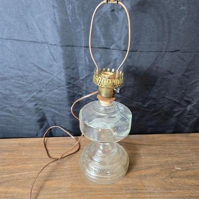Oil lamp with electric corked attachment - two candle sconces and a decorative candle plate