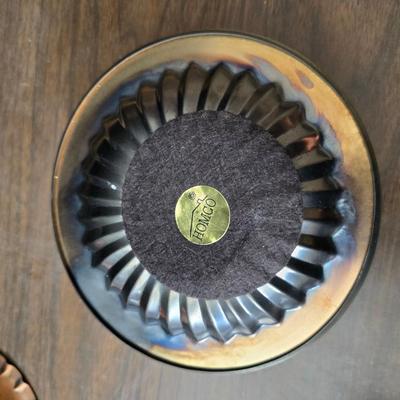 Oil lamp with electric corked attachment - two candle sconces and a decorative candle plate