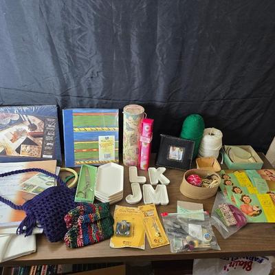 Crafting supplies - yarn - Photo album - ceramic letters with trays and much more