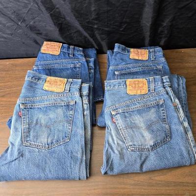 Four pairs of worn Levi Jeans size 38 x 33