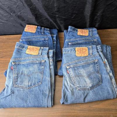 Four pairs of worn Levi Jeans size 38 x 33