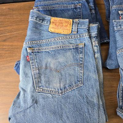 Four pairs of worn Levi Jeans size 38 x 33