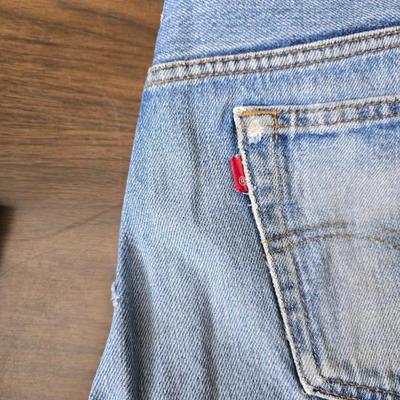 Five pairs of Levi Jeans - 38 x 33 and 36 x 33 really worn. Great for crafts & pocket quilts