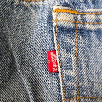 Five pairs of Levi Jeans - 38 x 33 and 36 x 33 really worn. Great for crafts & pocket quilts