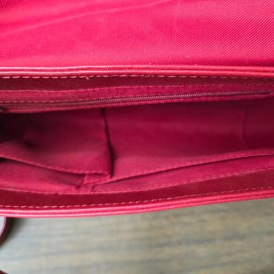 Two red purses - Gucci made in Italy - and Clarks