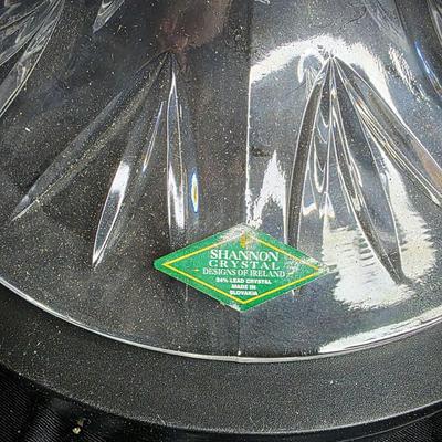 Shannon Crystal Designs of Ireland 24% Lead Crystal Three-Arm Candelabra with Prisms & Original Box