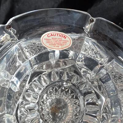 Shannon Crystal Designs of Ireland 24% Lead Crystal Three-Arm Candelabra with Prisms & Original Box