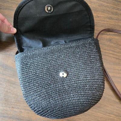 Small black purses / handbags - J- Jill and straw like purse