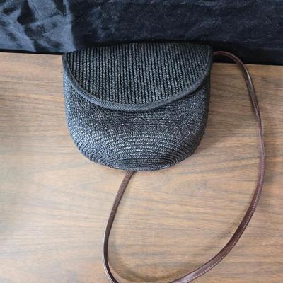 Small black purses / handbags - J- Jill and straw like purse