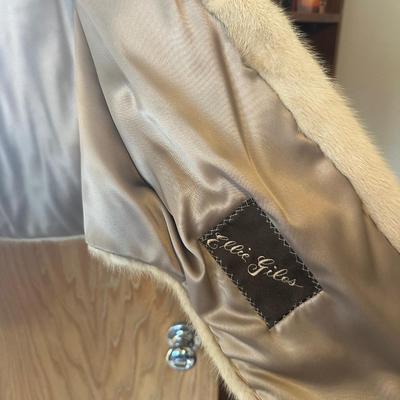 Vintage Light Tan Fur Stole with Satin Lining