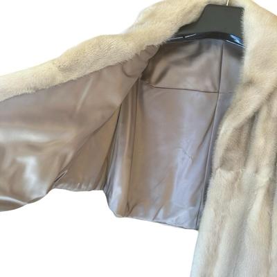 Vintage Light Tan Fur Stole with Satin Lining
