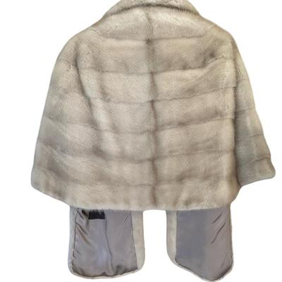 Vintage Light Tan Fur Stole with Satin Lining