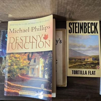 Large assortment of softback books - Steinbeck - History - George Orwell - Dickens and other great authors