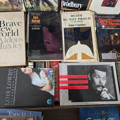 Large assortment of softback books - Steinbeck - History - George Orwell - Dickens and other great authors