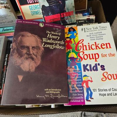 Large assortment of softback books - Steinbeck - History - George Orwell - Dickens and other great authors