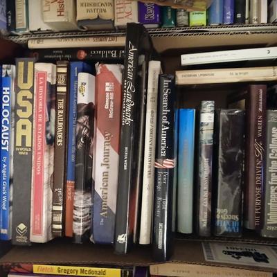 Large assortment of hardback books - two boxes full! Lots of great winter reading!