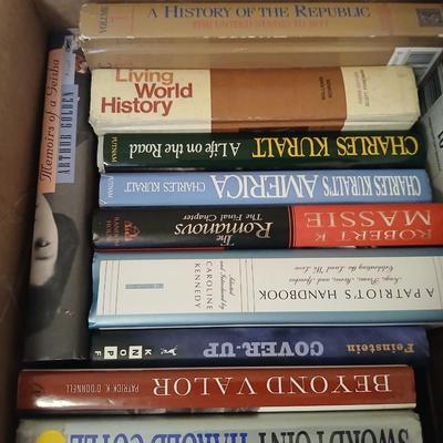 Large assortment of hardback books - two boxes full! Lots of great winter reading!