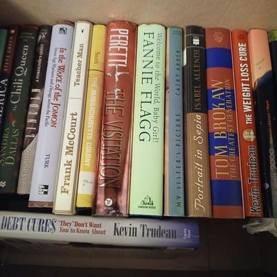 Large assortment of hardback books - two boxes full! Lots of great winter reading!