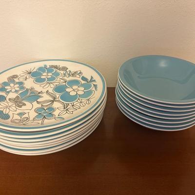 Mikasa Cera-Stone “Symphony” Dinnerware – Blue Floral