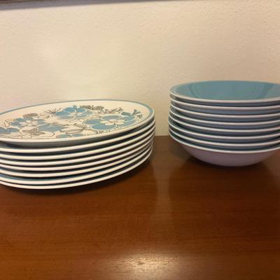Mikasa Cera-Stone “Symphony” Dinnerware – Blue Floral