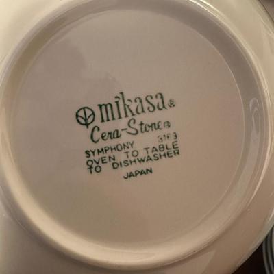 Mikasa Cera-Stone “Symphony” Dinnerware – Blue Floral