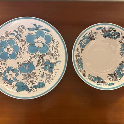 Mikasa Cera-Stone “Symphony” Dinnerware – Blue Floral