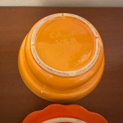 Vintage California Pottery Lazy Susan Serving Set