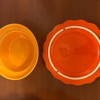 Vintage California Pottery Lazy Susan Serving Set