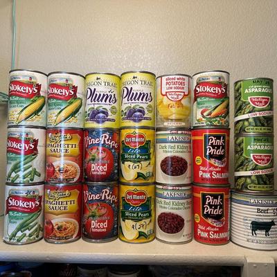 CANNED FRUIT, VEGGIES, SALMON AND MORE