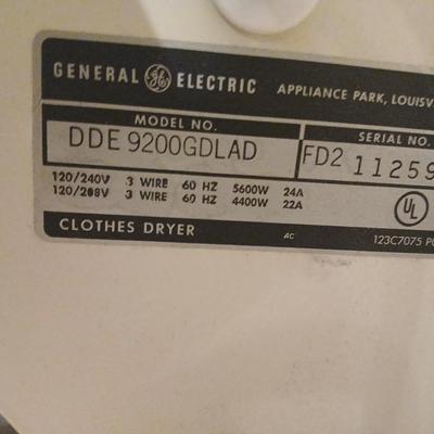 General Electric DDE 9200GDLAD Clothes Dryer