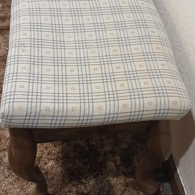 Rose hill co. fabric seated claw foot bench
